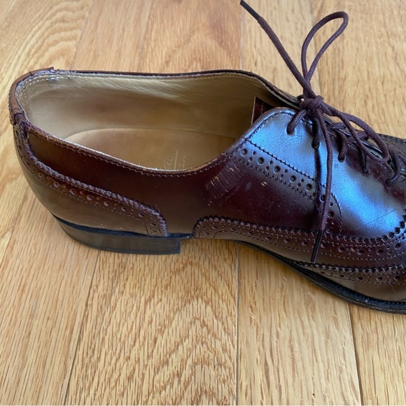 Nettleton Wingtip Dress Shoes Mens 8 Brown Leather Oxfords Formal Preppy Career main image 2